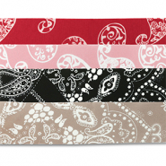 Mix de 4 bandanas Rojo-rosa claro-negro-marrón taupe