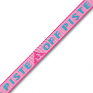 Cinta con texto "Off piste" Rosa claro-azul cyan-magenta