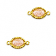 Entrepiezas acero Inox zircón óvalo Dorado-naranja claro