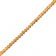 Abalorios faceteados disco 4x3mm Marr&oacute;n