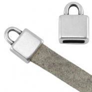 Terminal cudrado metálico DQ (para cuero plano 5mm) Plata vieja (sin níquel)