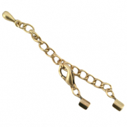 Set extensión de cadena metálica DQ con mosquetón y terminal 2mm bronce viejo (sin níquel)