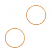 Colgantes metálicos DQ entrepieza círculo 14mm Oro rosado (sin níquel)