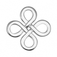 Colgantes/entrepiezas metálicos DQ infinito cuadrado Plata vieja (sin níquel)