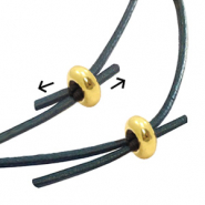 Abalorios de cierre deslizante metálicos DQ 8x4mm oro (sin níquel)