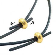 Abalorios de cierre deslizante metálicos DQ 7x3mm oro (sin níquel)