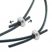 Abalorios de cierre deslizante metálicos DQ 7x3mm plata vieja (sin níquel)