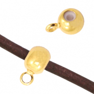 Fornituras metálicas DQ colgante bola con anilla e interior plástco Dorado (sin níquel)