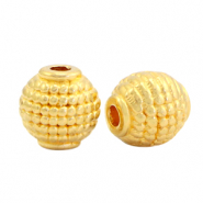 Abalorios metálicos DQ tubo ovalado Dorado(sin níquel)