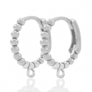 Fornituras DQ metálicas Cierre pendiente ballestilla con anilla Plata vieja (sin níquel)