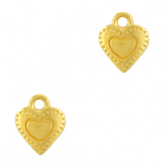 Colgantes metálicos DQ corazón Dorado (sin níquel)