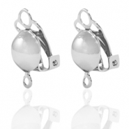 Fornituras metálicas DQ pendientes clip Plata vieja (sin níquel)