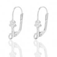 Fornituras metálicas DQ cierre pendiente ballestilla flor Plata vieja (sin níquel)