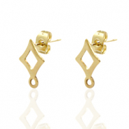 Pendientes Acero Inox rombo Dorado