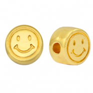 Abalorios metálicos DQ smiley 7mm Dorado (sin níquel)
