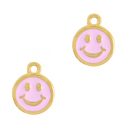 Colgantes metálicos DQ smiley Dorado-rosa claro (sin níquel)