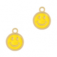 Colgantes metálicos DQ smiley Dorado-amarillo amanecer brillante (sin níquel)