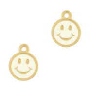 Colgantes metálicos DQ smiley Dorado-Blanco marfil (sin níquel)