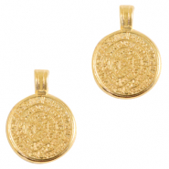 Colgantes metálicos DQ disco de Festos 16mm Dorado (sin níquel)