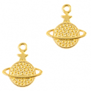 Colgantes metálicos DQ Saturno Dorado (sin níquel)