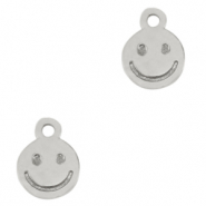 Colgantes metálicos DQ smiley Plata vieja (sin níquel)
