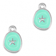 Colgantes metálicos DQ estrella de mar Plata vieja-azul veraman (sin níquel)