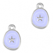 Colgantes metálicos DQ estrella de mar Plata vieja-púrpura lavanda (sin níquel)