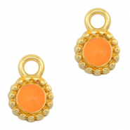 Colgantes met&aacute;licos DQ 8mm Dorado-naranja ne&oacute;n (sin n&iacute;quel)