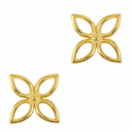 Colgantes metálicos DQ colgante / entrepieza flor Dorado (sin níquel)