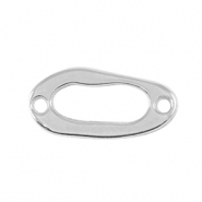 Colgantes metálicos DQ entrepieza óvalo Plata vieja (sin níquel)