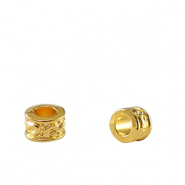 Abalorios metálicos DQ tubo Dorado (sin níquel)