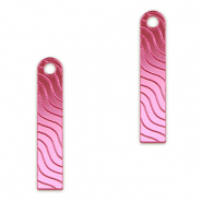 Colgantes llamativos barra & onda Magenta p&uacute;rpura met&aacute;lico