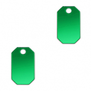 Colgantes llamativos oct&oacute;gono Verde kelly met&aacute;lico