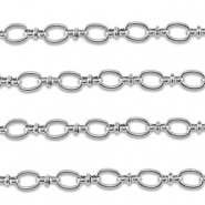 Fornituras Acero Inox cadena jasseron óvalo Plateado