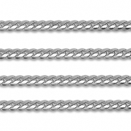 Fornituras Acero Inox cadena jasseron gourmet plana Plateado