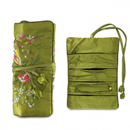 Estuche de joyas para viaje con flores Verde olivia