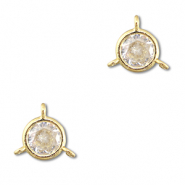 Entrepieza de cristal redondos Transparente-dorado