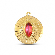 BY31&reg; Colgantes Acero Inox redondos Dorado-rosa &oacute;palo suave