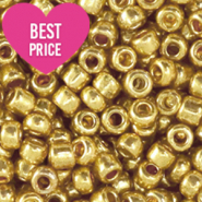 Rocalla cristal 6/0 (4mm) Dorado met&aacute;lico
