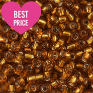 Rocalla cristal 6/0 (4mm) Marrón cobrizocon revestimiento plateado