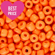 Rocalla cristal 8/0 (3mm) Naranja ne&oacute;n