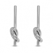 Pendientes Acero Inox nudo Plateado