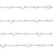 Fornituras Acero Inox cadena jasseron redondos Plateado-opaco blancuzco