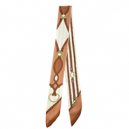 Bandana Pa&ntilde;uelo con trenza Blancuzco-marr&oacute;n claro-marr&oacute;n