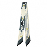 Bandana Pa&ntilde;uelo con trenza Blancuzco-gris claro-gris