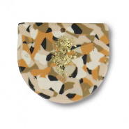 Colgantes de pol&iacute;meros Marr&oacute;n-rosa-blanco-dorado