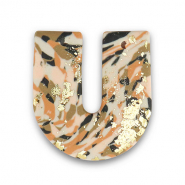 Colgantes de polímeros en forma de U Marrón-rosa-blanco-dorado