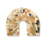 Colgantes de polímeros arco Marrón-rosa-blanco-dorado