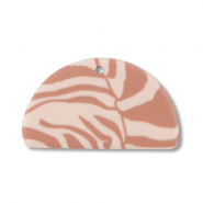 Colgantes de polímeros semi-redondo Rosa melocotón claro-marrón chiaro