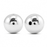 Abalorios metálicos redondos 16mm Plateado metálico